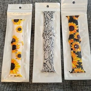 Laffav Set of 3 Apple Watch Straps Size 38/40/41MM S/M 2 Sunflower 1 Faux Snake